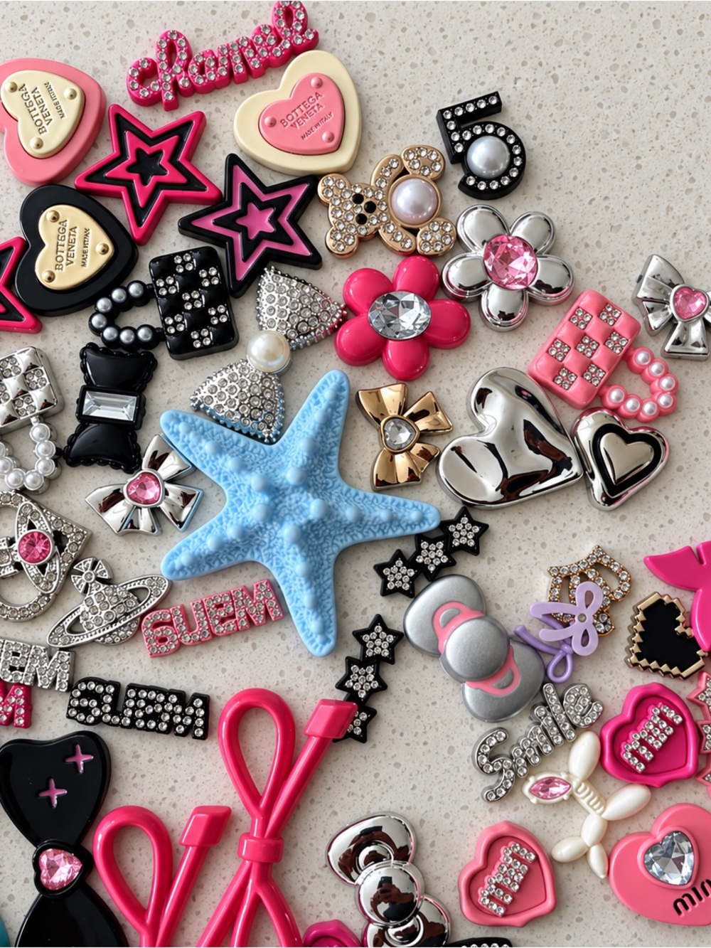 Decorative Charms - Assorted Starfish & Hearts